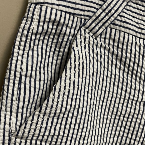 J Crew Cotton Blue & White Nautical Striped Cotton Shorts Women’s 0 - Picture 4 of 9